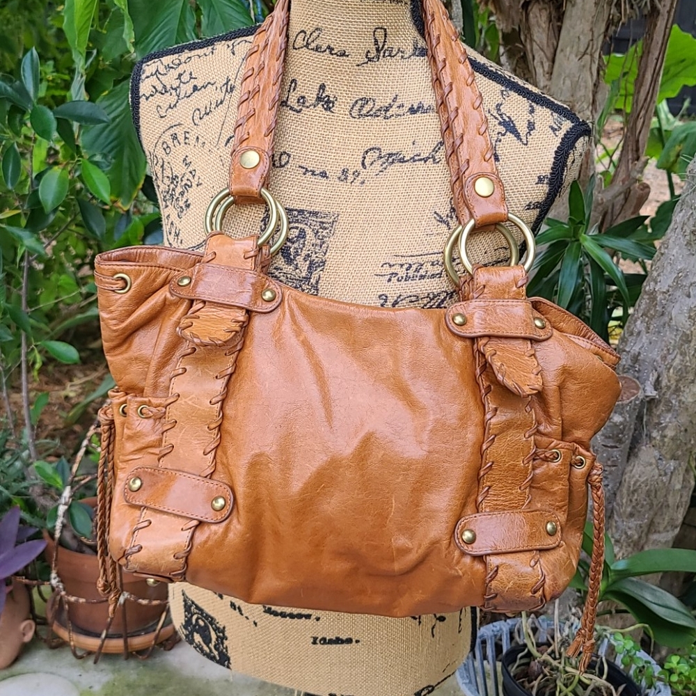 Kooba camel leather Sienba satchel bag